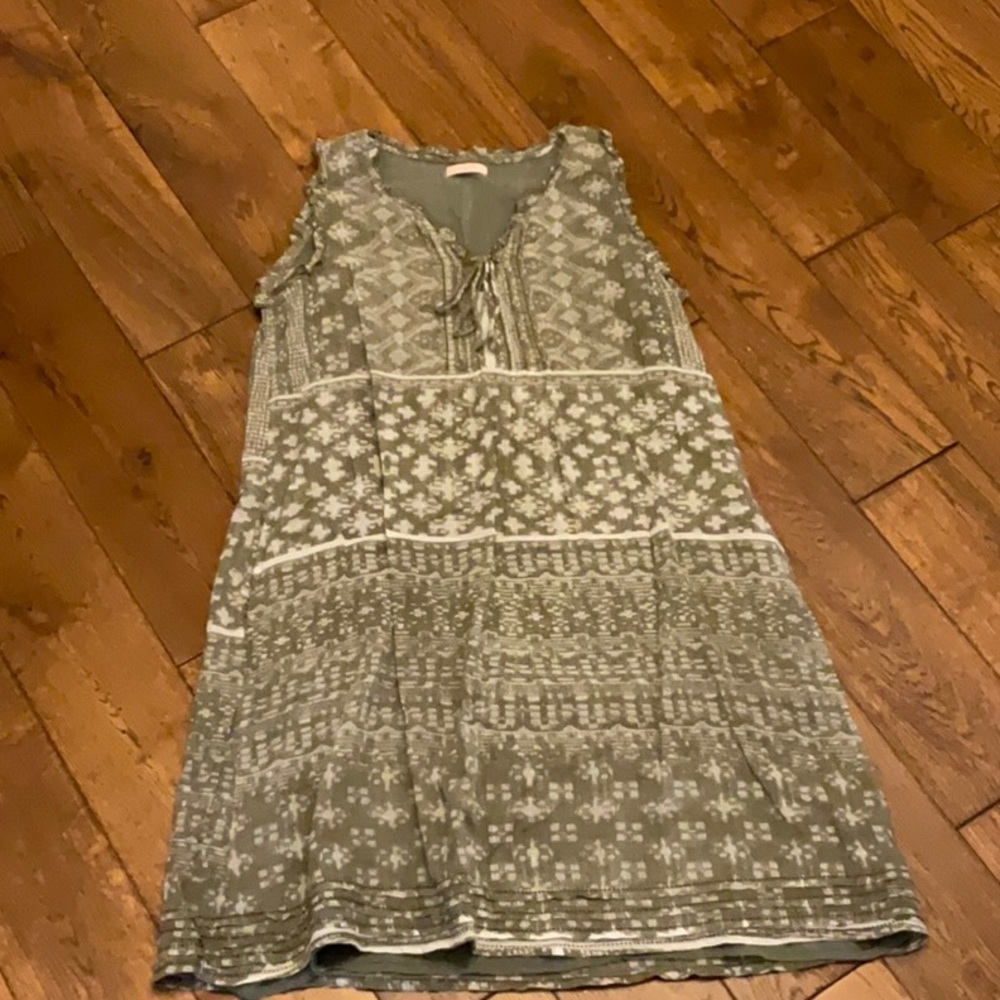Olive green and white sundress